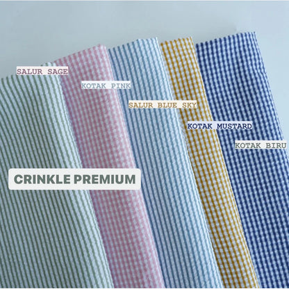 PREMIUM Crinkle Check Fabric / PREMIUM Crinkle Stripe Fabric / Seersucker Cotton Fabric