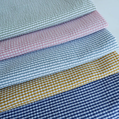 PREMIUM Crinkle Check Fabric / PREMIUM Crinkle Stripe Fabric / Seersucker Cotton Fabric